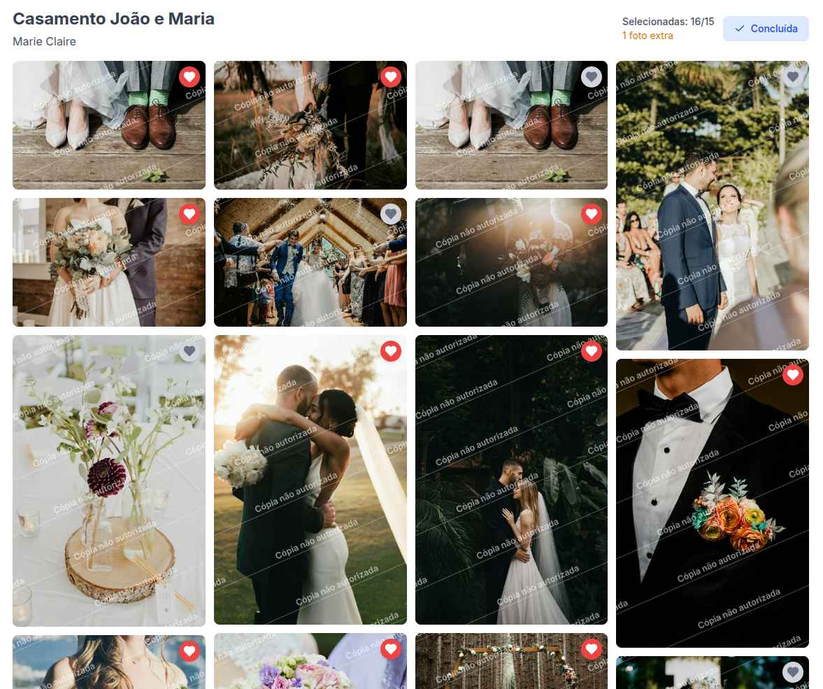 Demonstração da galeria de seleção